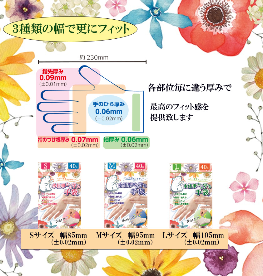 水仕事から守る手袋仕様